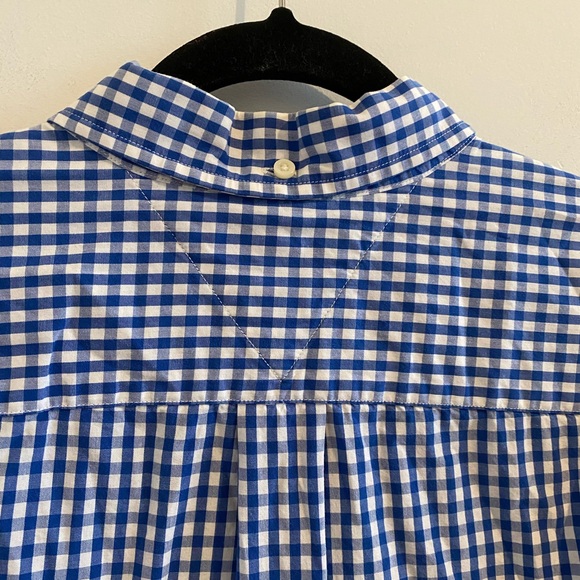 Tommy Hilfiger Blue & White Checkered Button Front Shirt Size Medium - Picture 6 of 6